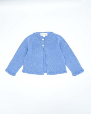 Giacca blu in maglia di cotone organico