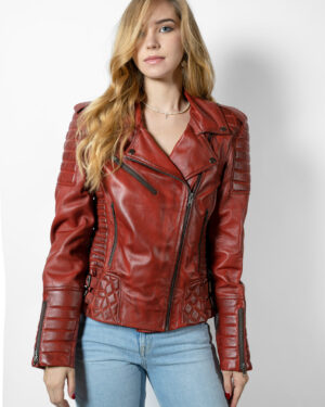 Giacca Isis in pelle rossa